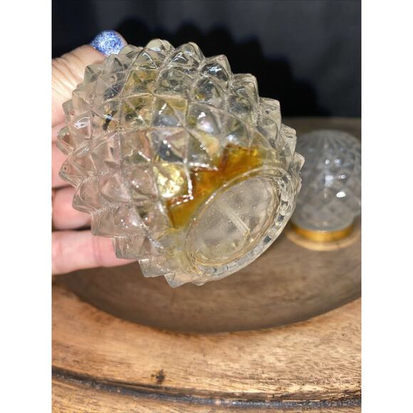 Nat Robbins Crystal Diamond Point Perfume Atomizer Gold Trim 4.5" Vintage Empty - Picture 4 of 6